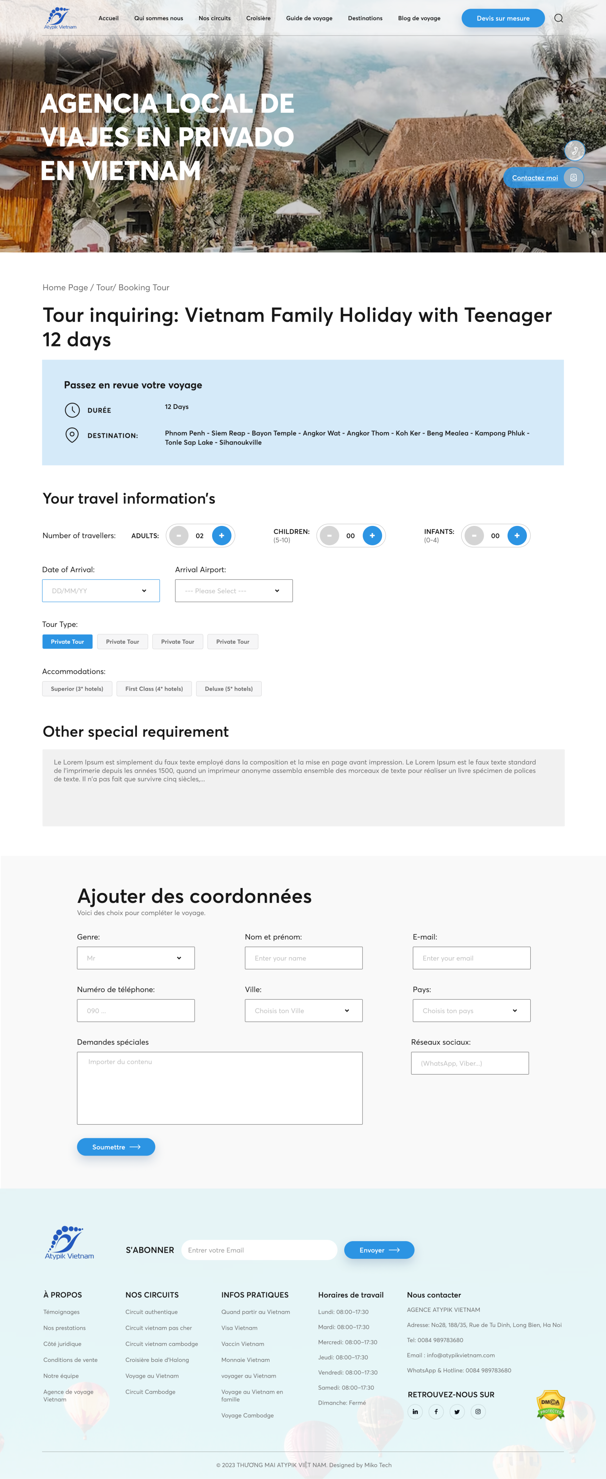 Booking tour