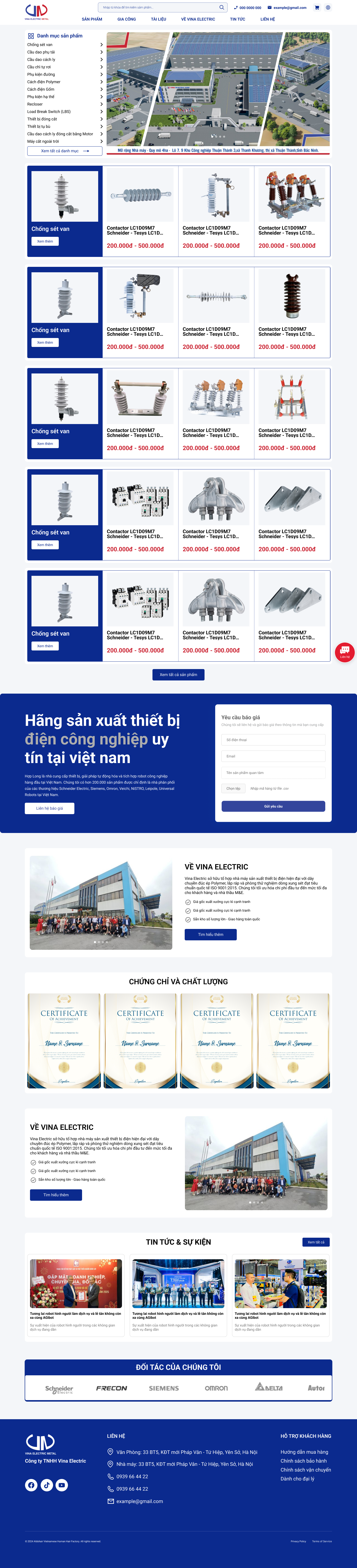 110826/W-MIKOTECH - CÔNG TY CỔ PHẦN TẬP ĐOÀN VINA ELECTRIC - Web điện